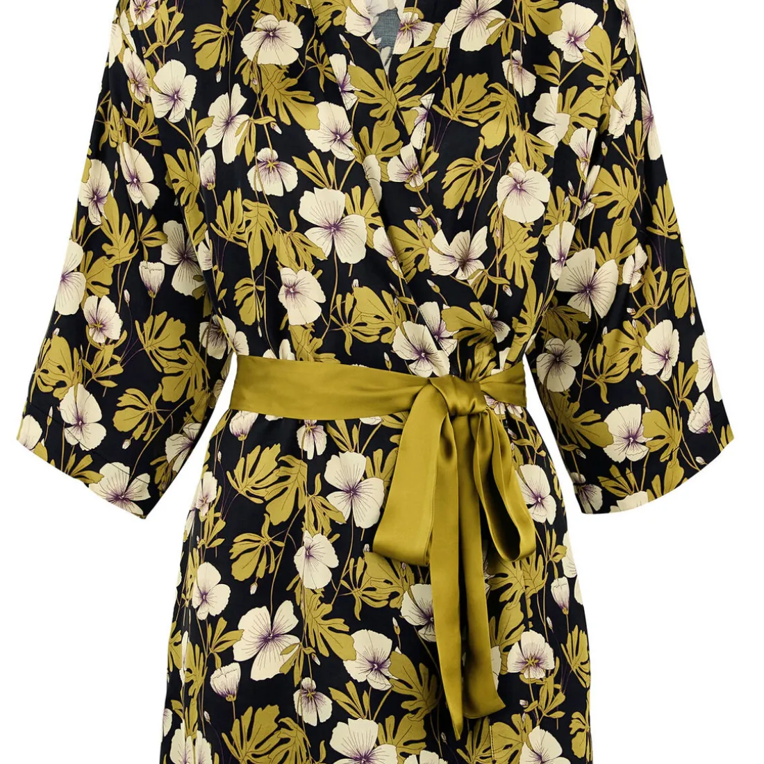 Kimono manches longues multicolore en viscose