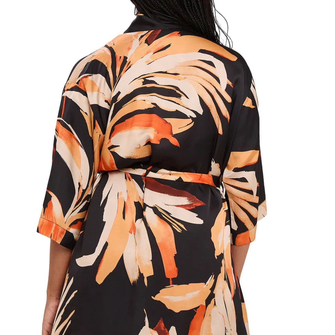 Kimono pyjama homewear - Noir en viscose