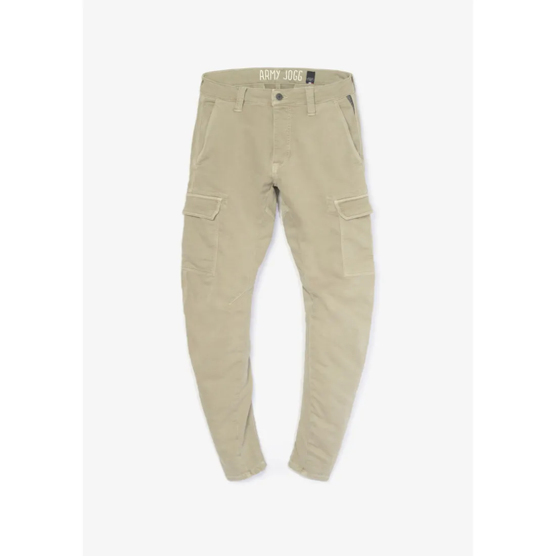 Koge Army Jogg tapered arqué beige blanc en coton