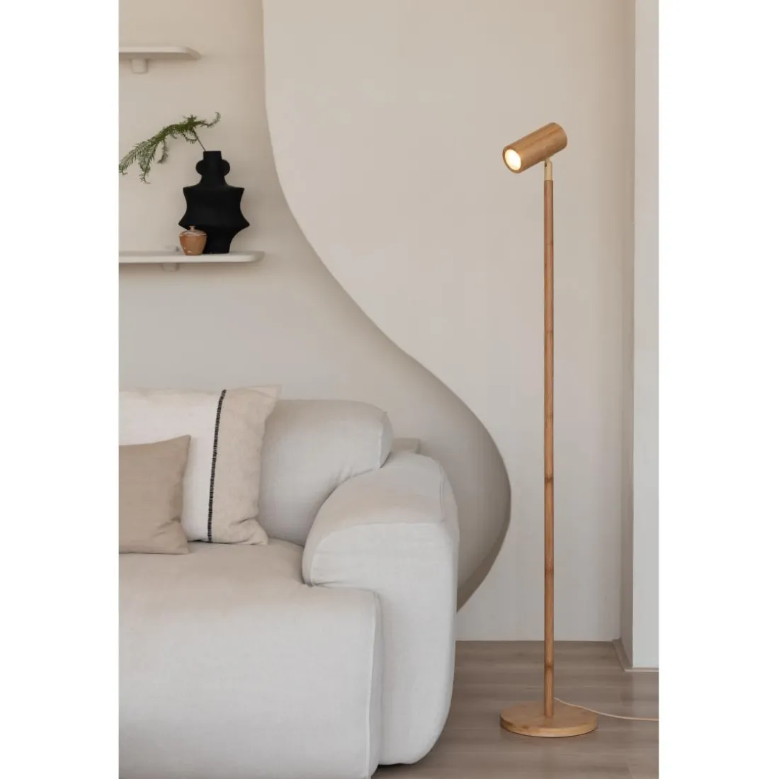 Lampadaire bambou Java naturel