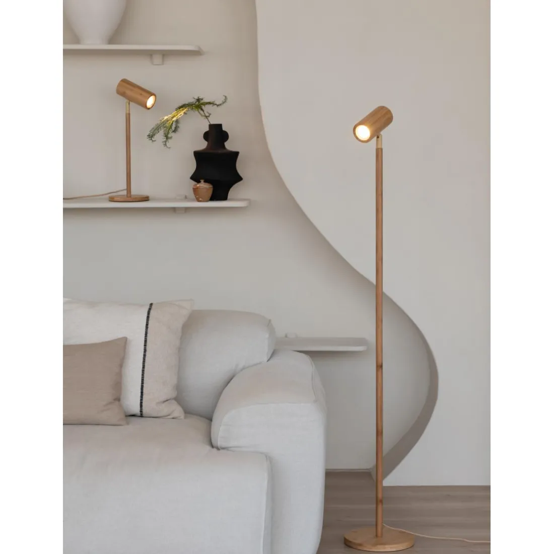 Lampadaire bambou Java naturel