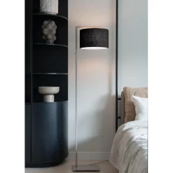 Lampadaire Boston sable abat-jour noir