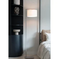 Lampadaire Boston sable abat-jour blanc