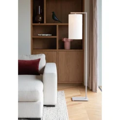 Lampadaire Boston sable abat-jour blanc