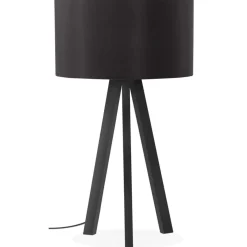 Lampe à poser design 'SPRING MINI' avec abat-jour et trépied noir