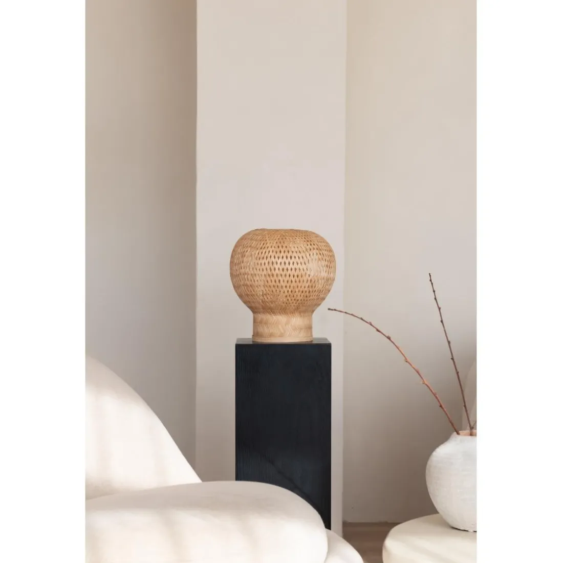 Lampe de table Barbados bambou globe naturel
