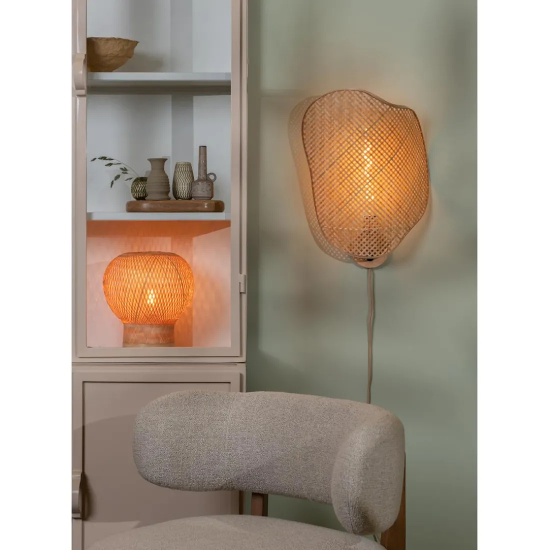 Lampe de table Barbados bambou globe naturel