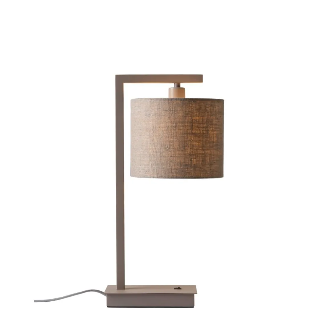 Lampe de table Boston sable abat-jour lin fonce