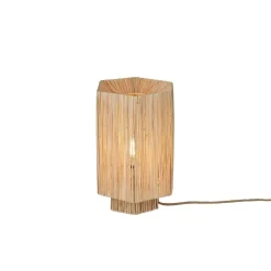 Lampe de table raphia Panama ronde octogonale naturel
