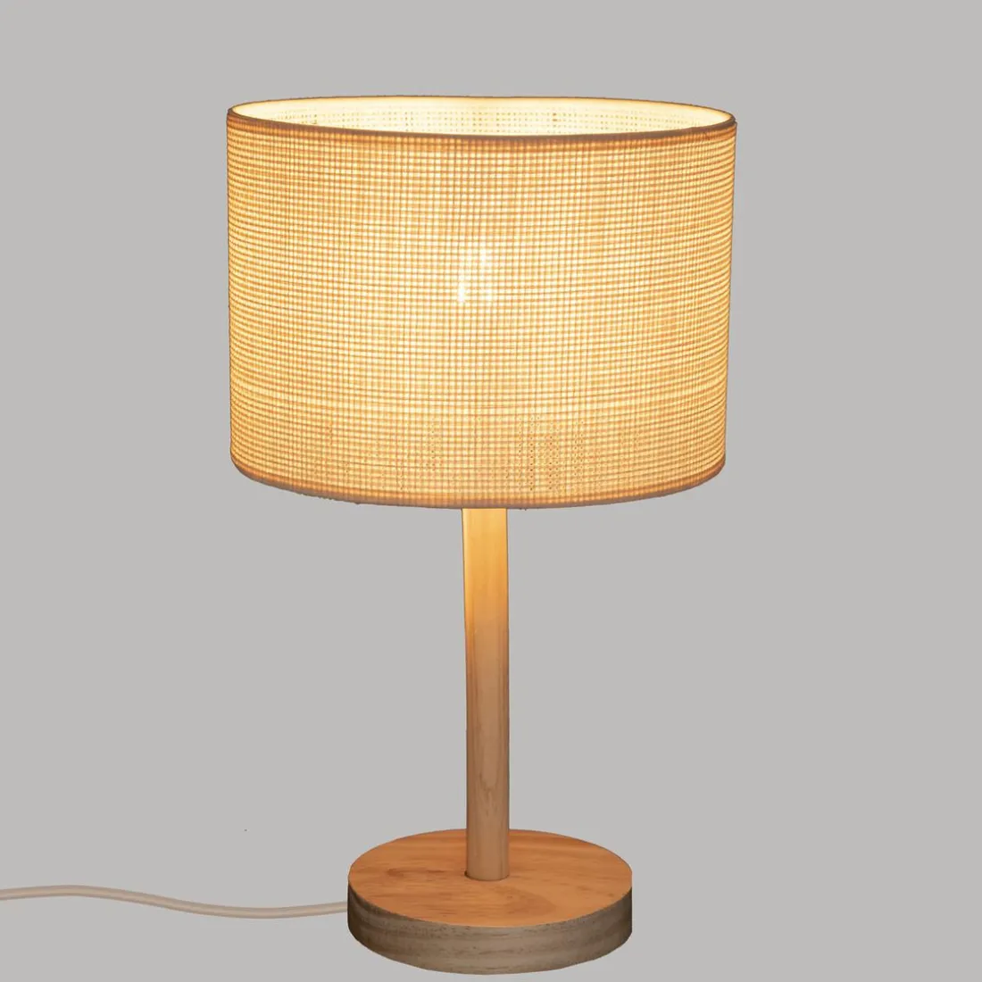Lampe droite Della, pin, H42 cm
