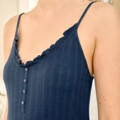 LDN. POLKANUINuis. bleu marine en viscose