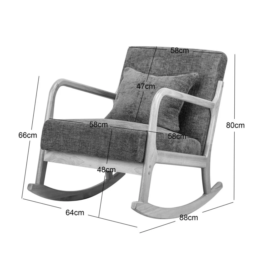 Le fauteuil à bascule DIANA avec son design scandinave rouge