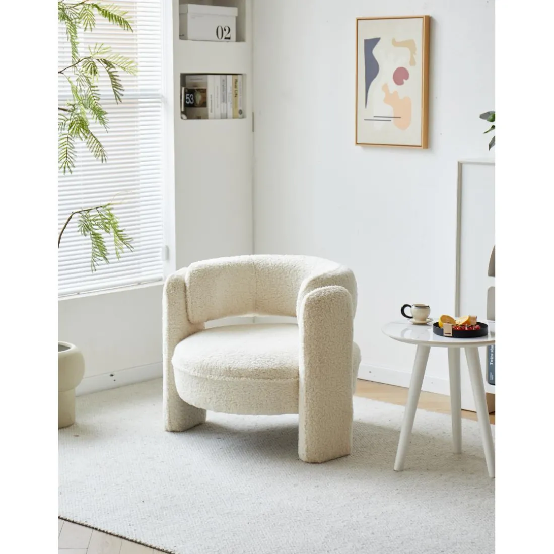 Le fauteuil de salon BANGUI avec son design moderne Blanc