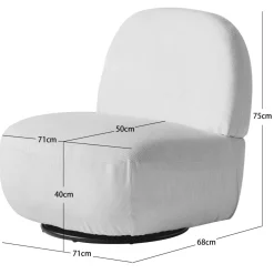 Le fauteuil de salon KAMPALA avec son design moderne beige