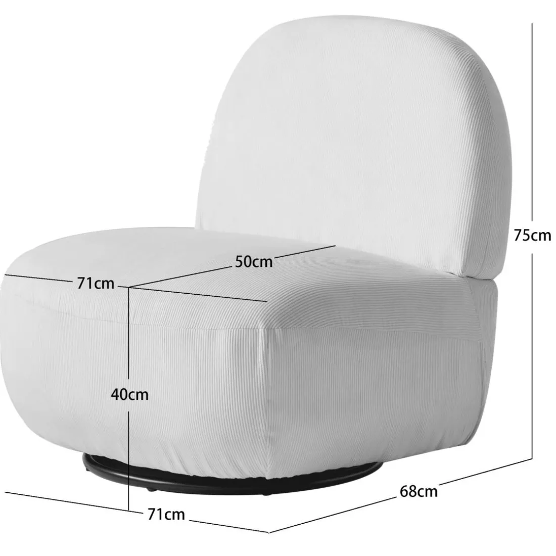 Le fauteuil de salon KAMPALA avec son design moderne beige