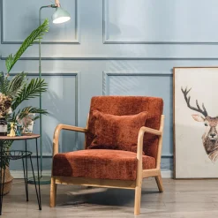 Le fauteuil de salon OHAMA avec son design scandinave rouge