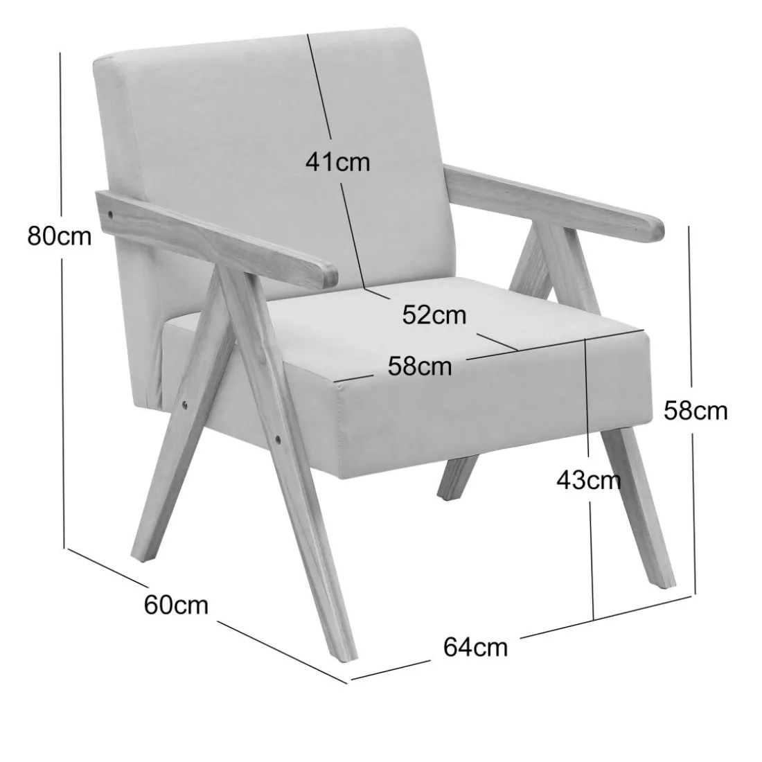 Le fauteuil de salon SANTAREM design scandinave