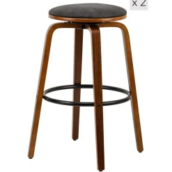 Le lot de tabouret de bar MORENO design industriel élégant assise garnie de mousse ultra-dense