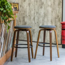 Le lot de tabouret de bar MORENO design industriel élégant assise garnie de mousse ultra-dense