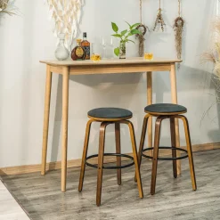 Le lot de tabouret de bar MORENO design industriel élégant assise garnie de mousse ultra-dense