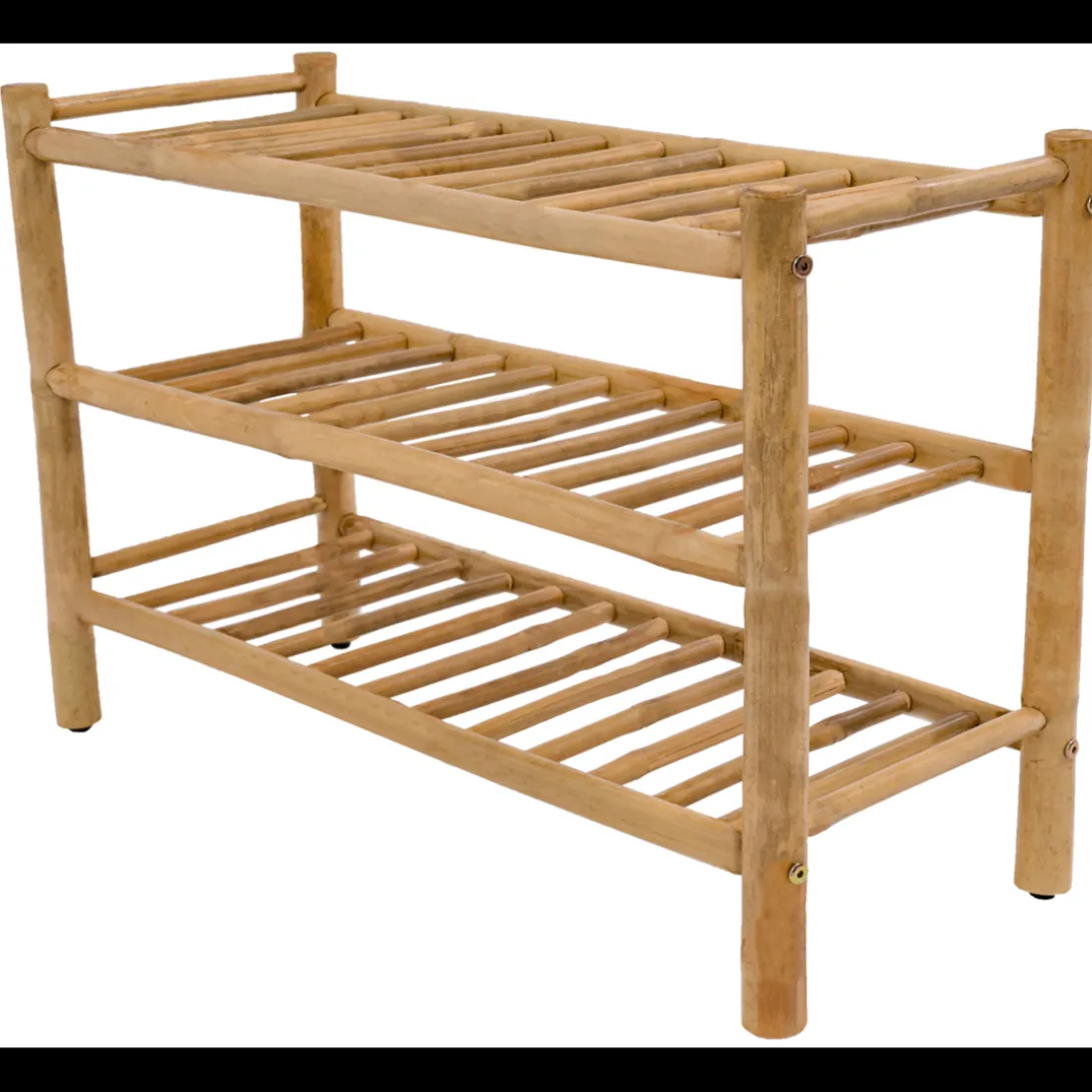 Le meuble d'entrée BANDUNG 3 étagères design scandinave et sa structure en bois