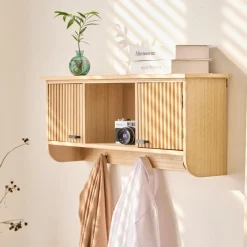 Le Porte-Manteau mural en bois 2 Portes Style Japandi 2 Crochets KONDO style scandinave pour une touche de modernité et d'élégance