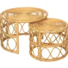 Le set de tables basses SALAWATI design épuré et sa structure en rotin