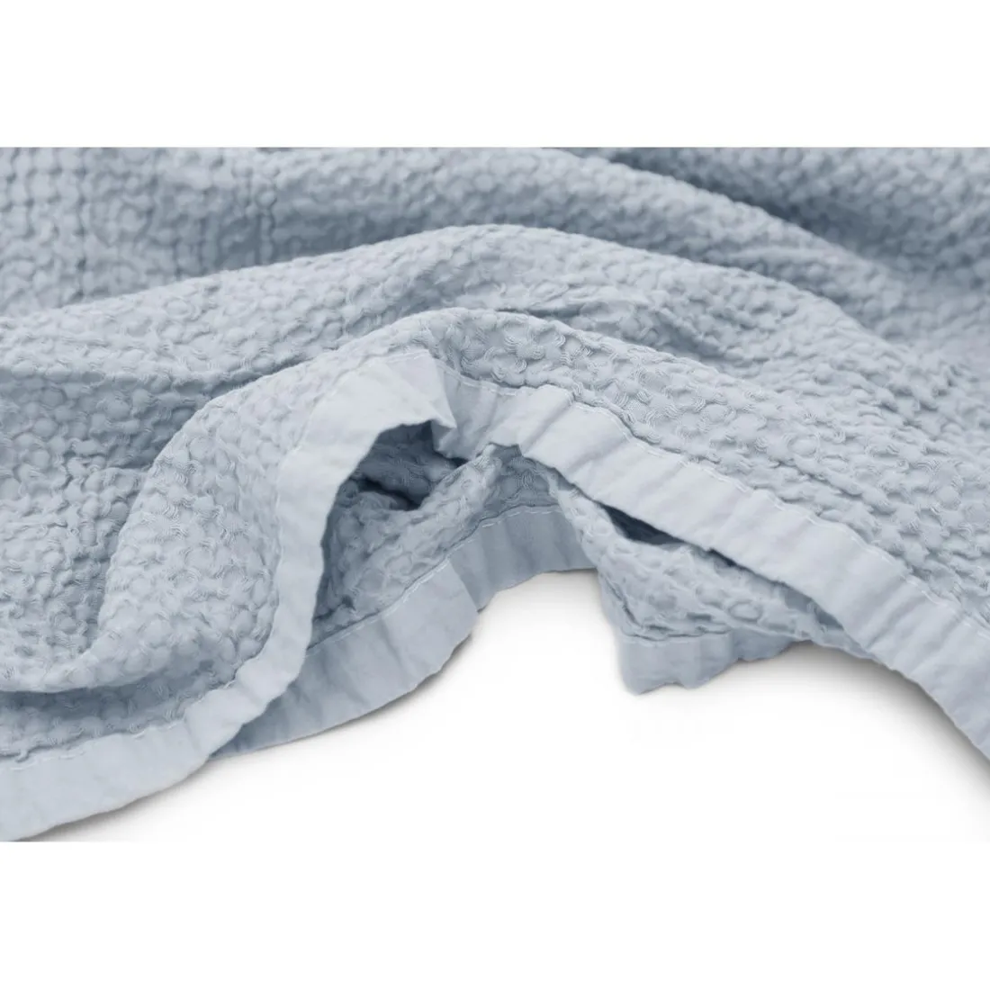 Les basiques - Plaid en coton bleu ciel