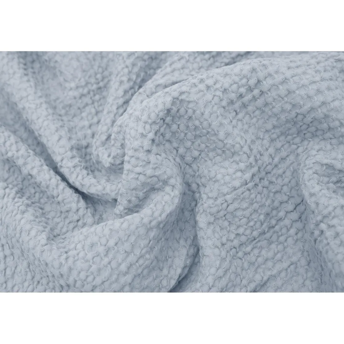 Les basiques - Plaid en coton bleu ciel