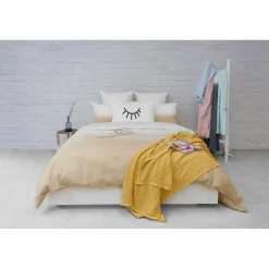 Les basiques - Plaid en coton ocre