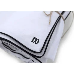 Les signatures - Housse de couette en percale de coton - blanc/passepoil noir