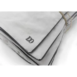 Les signatures - Housse de couette en percale de coton - Gris perle/passepoil gris foncé
