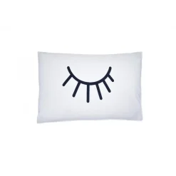 Les signatures - Taie d'oreiller en percale de coton - Blanc /Broderie noir