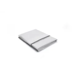 Les signatures - Taie d'oreiller en percale de coton - Gris perle/passepoil gris foncé