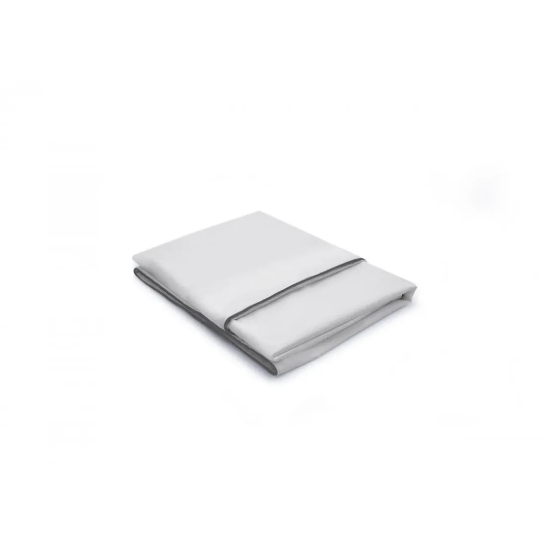 Les signatures - Taie d'oreiller en percale de coton - Gris perle/passepoil gris foncé