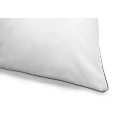 Les signatures - Taie d'oreiller en percale de coton - Gris perle/passepoil gris foncé
