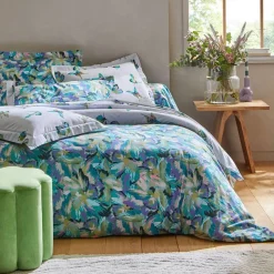 Linge de lit en coton PAPILLONNER vert
