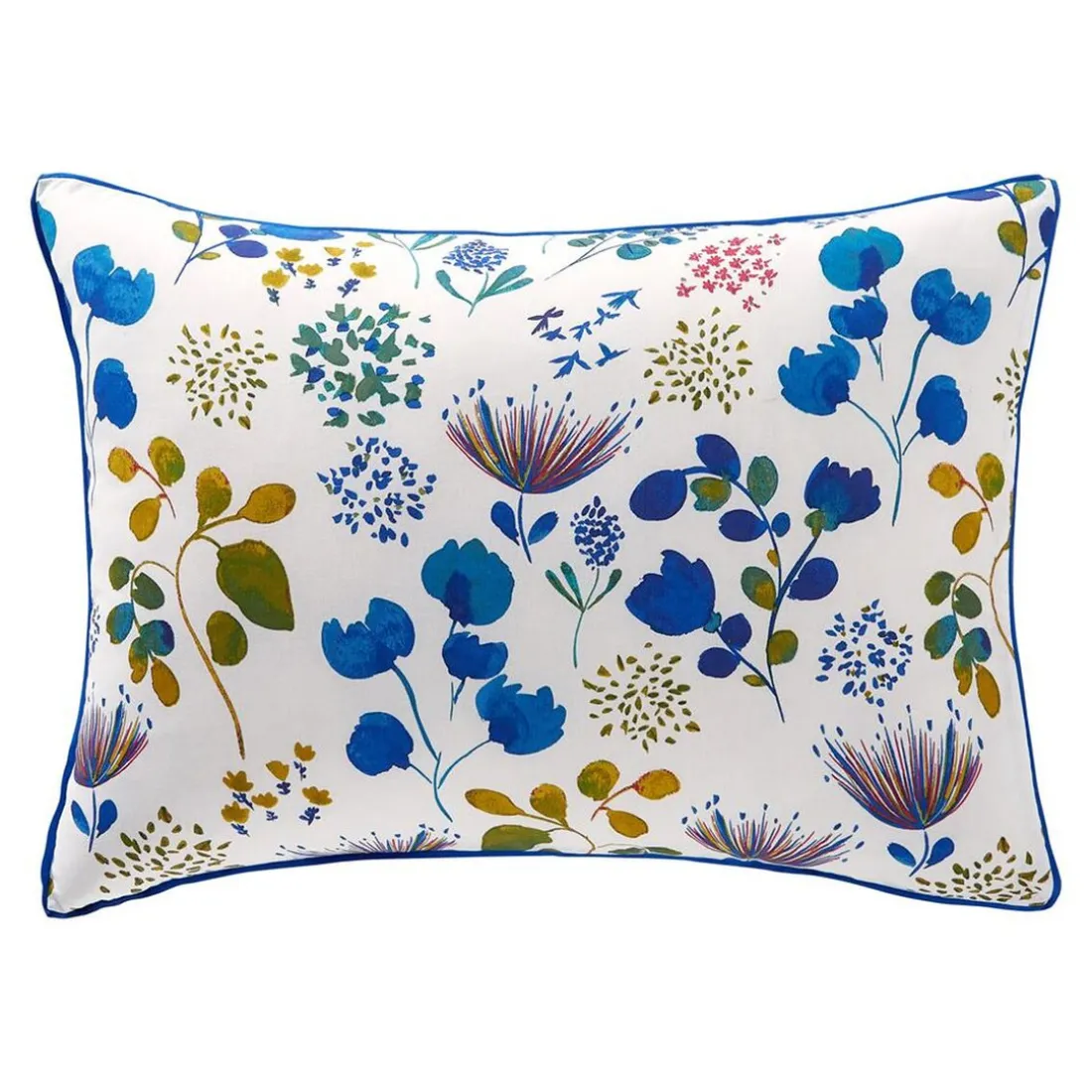 Linge de lit en coton TANIA fleurs bleues