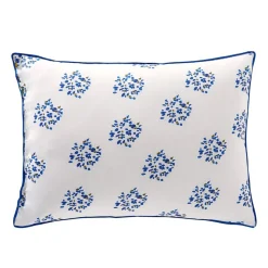 Linge de lit en coton TANIA fleurs bleues