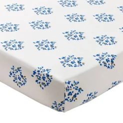 Linge de lit en coton TANIA fleurs bleues