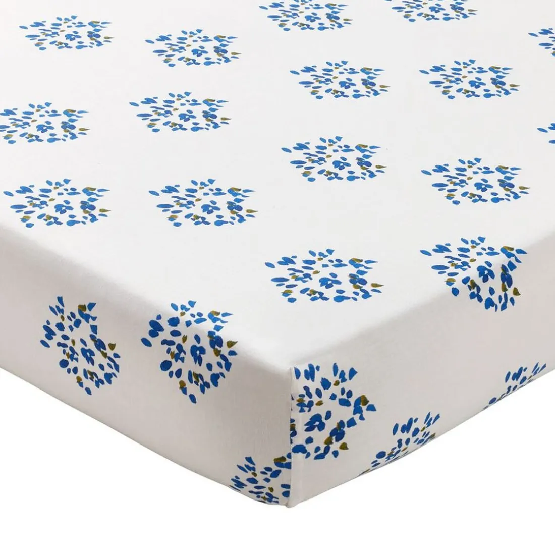 Linge de lit en coton TANIA fleurs bleues