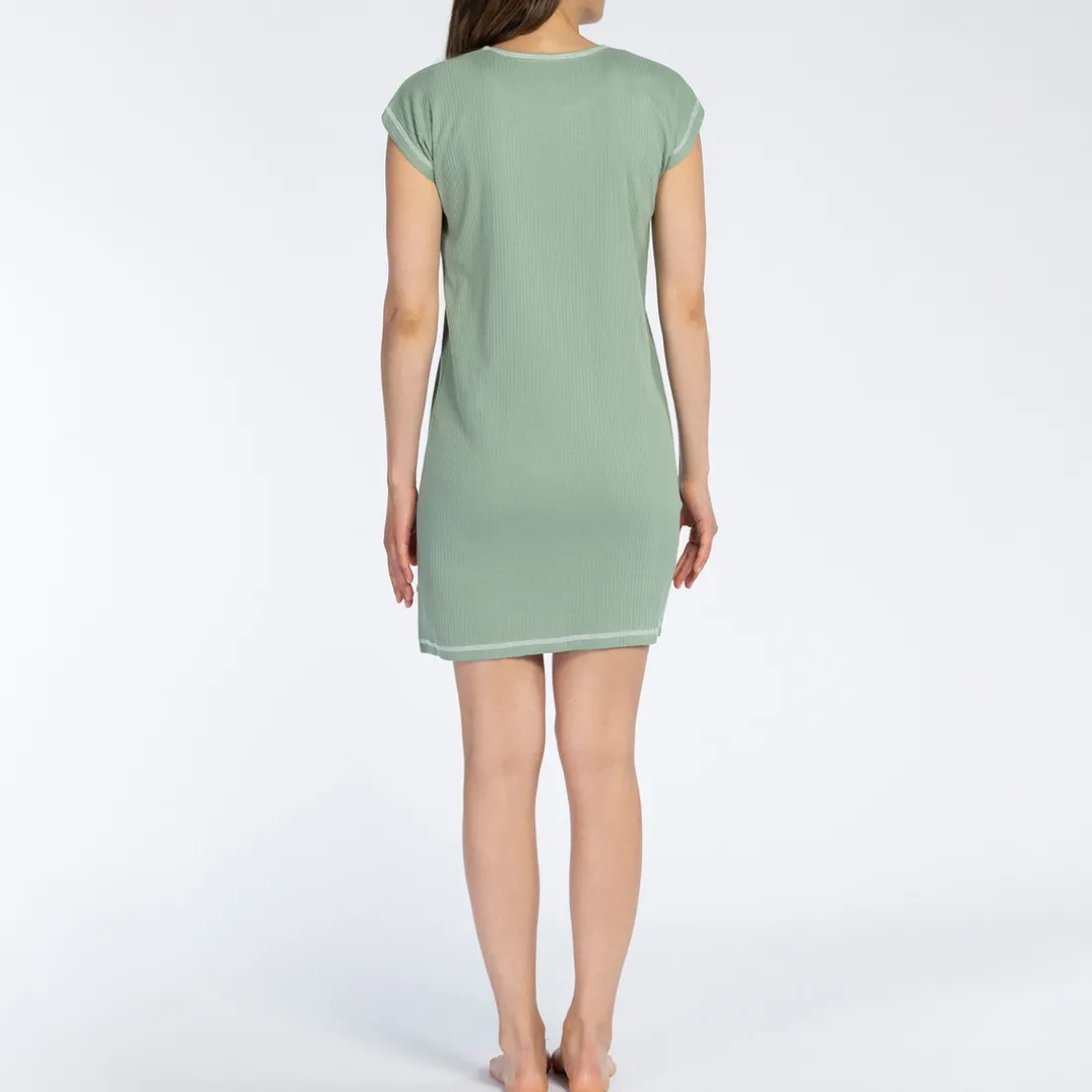 Liquette manches longues vert en coton