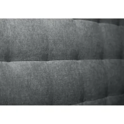 Lit avec tête de lit capitonnee tissu et sommier tapissier gris anthracite