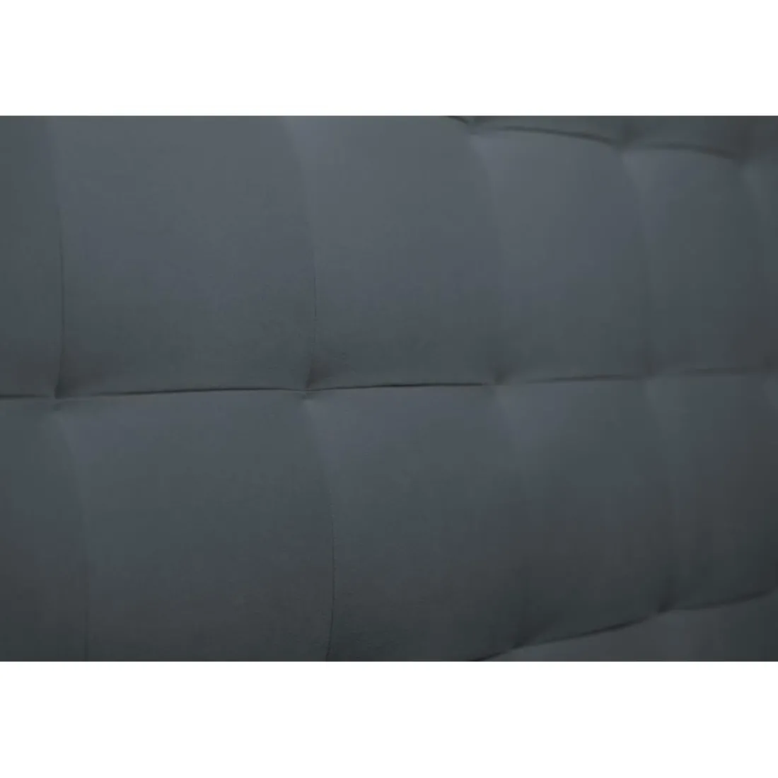 Lit avec tête de lit capitonnee velours et sommier tapissier gris anthracite