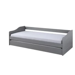 Lit Banquette 90 x 200 cm en Pin massif Gris BLANTA
