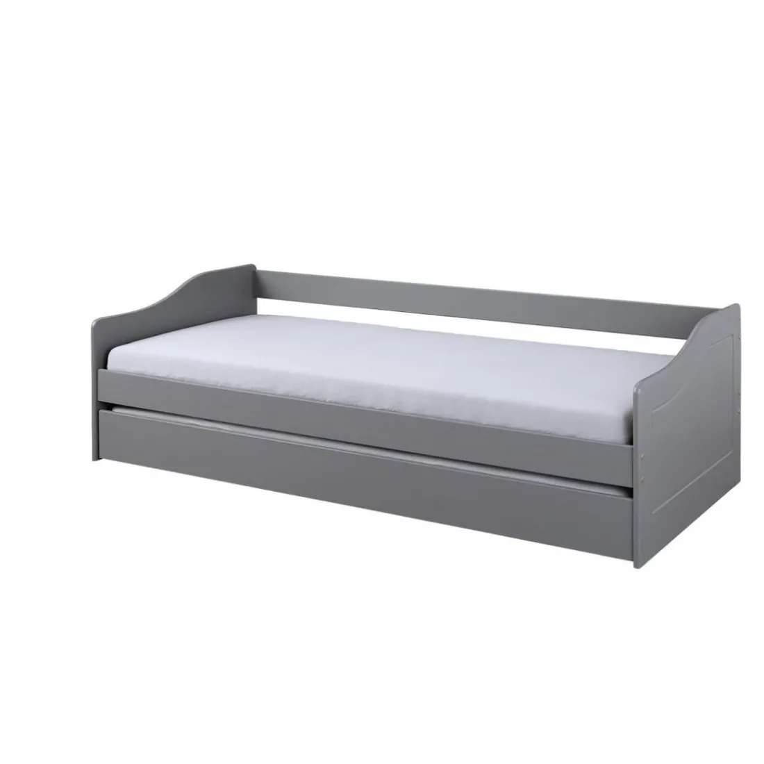 Lit Banquette 90 x 200 cm en Pin massif Gris BLANTA