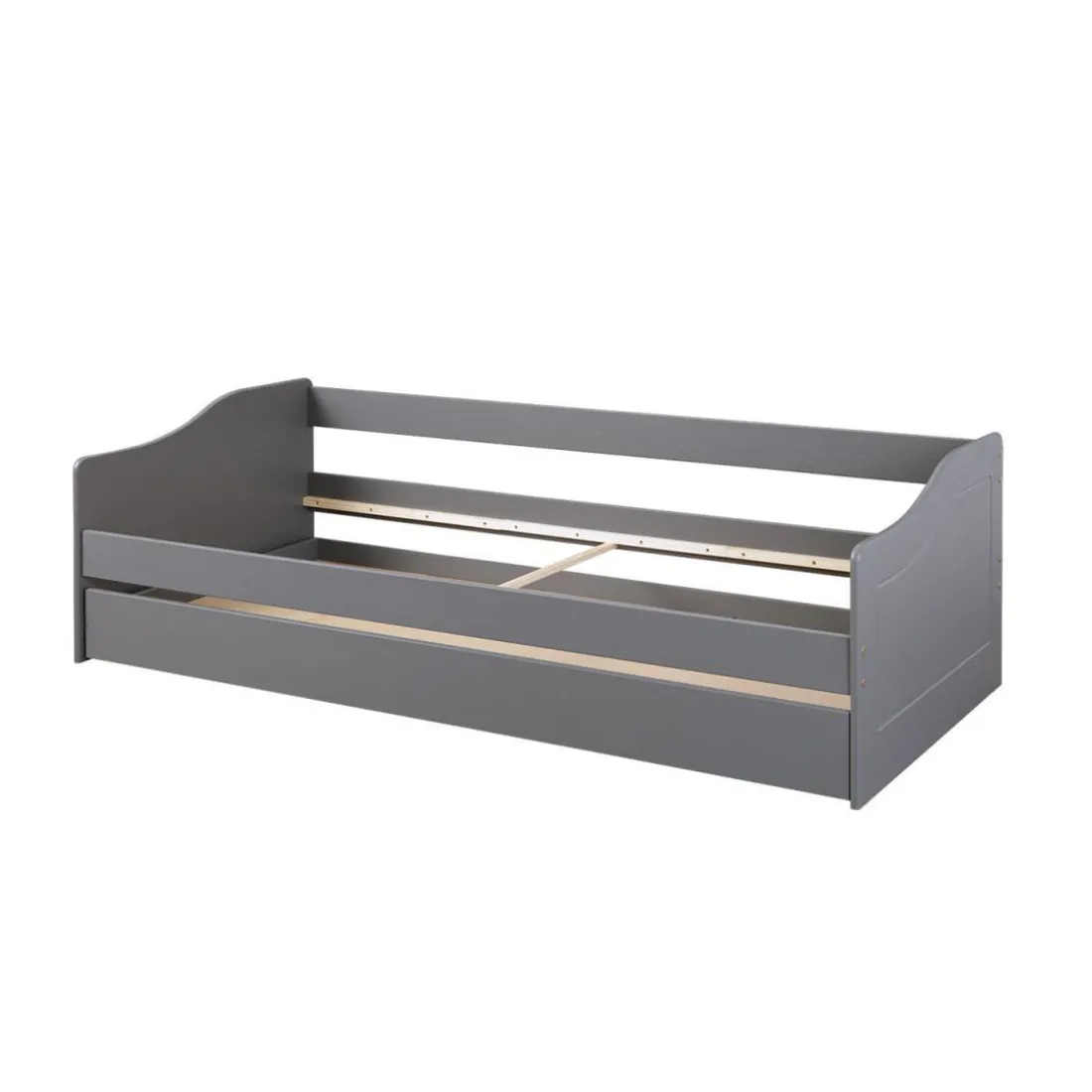 Lit Banquette 90 x 200 cm en Pin massif Gris BLANTA
