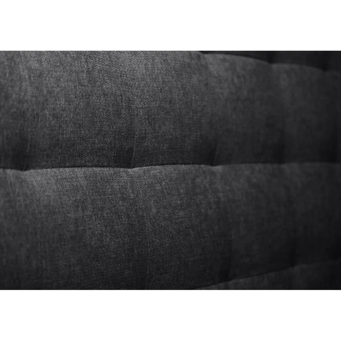 Lit coffre avec tête de lit capitonnee Tissu Noir