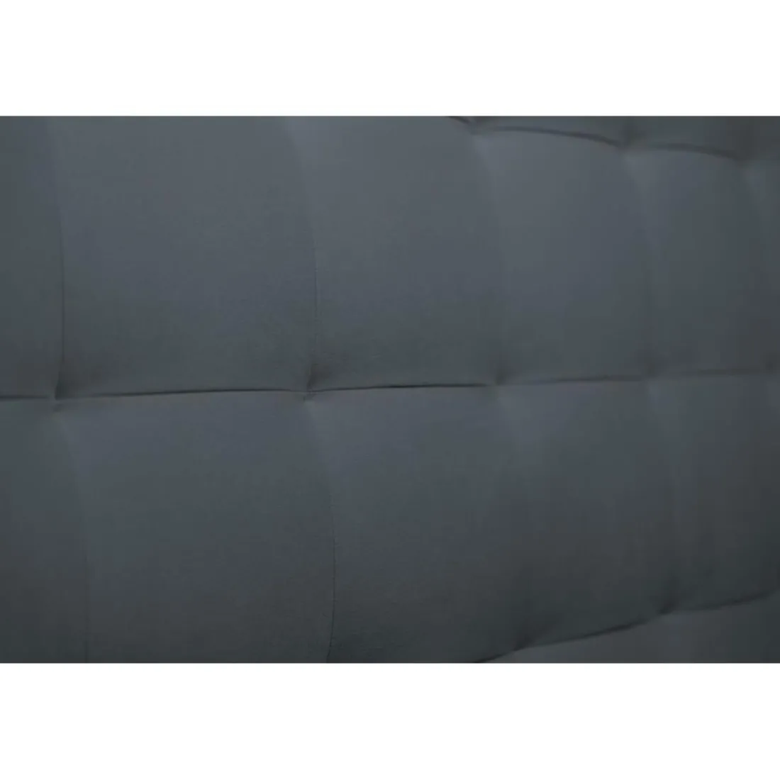 Lit coffre avec tête de lit capitonnee Velours Gris anthracite