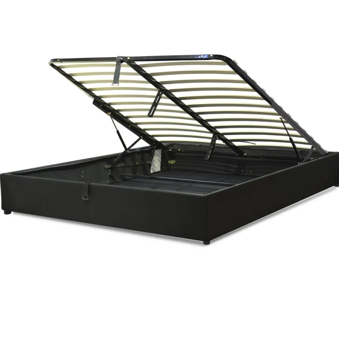 Lit coffre cancun similicuir noir